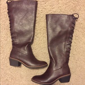 brown knee high boots